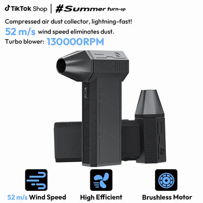 Trubo Jet Fan, Super Powerful Blower, 130, 000 RPM, Jet Mini Dry Blower, Portablehandheld Powerful Fan, Vortex Fan, for Car and Household Precision Electronicscleaning and Dust Removal.