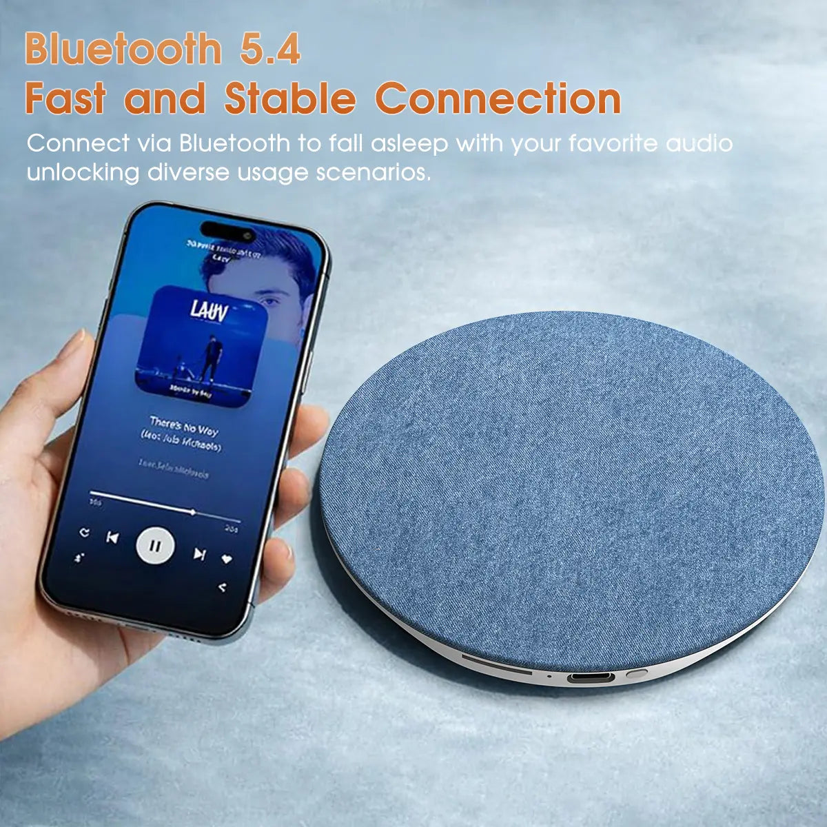 Ultra Thin Bluetooth Pillow Speaker - Wireless Stereo, Compact Mini Device with White Noise Sleep Audio, Hands-Free for Music & Audiobooks, Compatible with Ios & Android, Wireless Stereo Speaker, Compact Mini Speakers